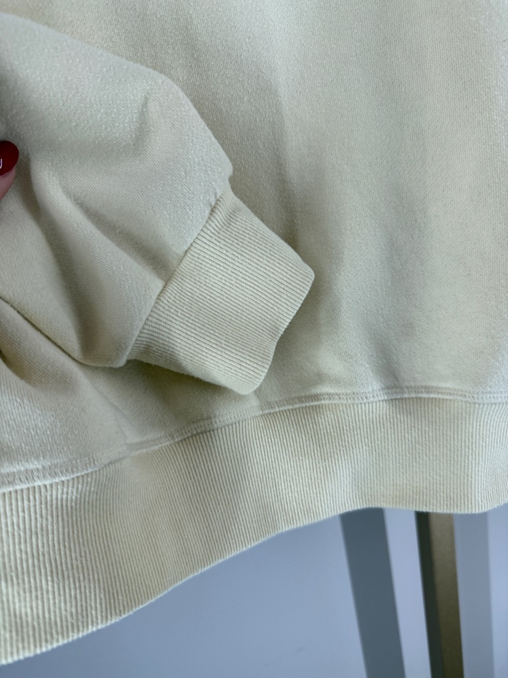 Pacsun Victoria Beach Crew Neck Cotton Blend Sweatshirt Top - Medium - Cream - Picture 16 of 17